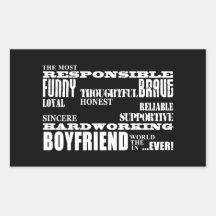 Boyfriends Best & Greatest Boyfriend : Qualities Rectangle Sticker