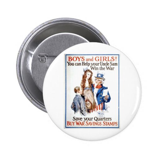 Boys,Girls And Uncle Sam Pinback Button