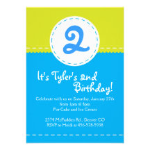 Boys green and blue invitation