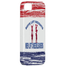 Boy's Lift Weights, Men Lift Cheerleaders iPhone 5 Case