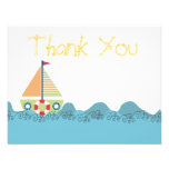 Boys Sail Boat Birthday Thank You Note Cards Custom Invitations
