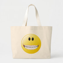 Braces Smiley Face Tote Bag