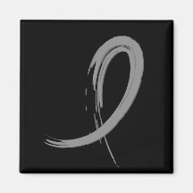 Brain Cancer's Grey Ribbon A4 Fridge Magnets