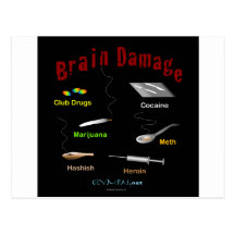 Brain Damage Black Postcards