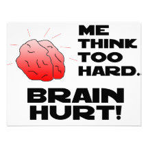 Brain Hurt Black Personalized Announcements