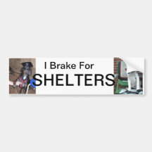 Brake For Shelters Bumper Sticker
