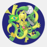 Brasil Brazil culture soccer futebol gifts Round Stickers