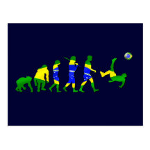 Brasil evolution of soccer football futebol gifts post card