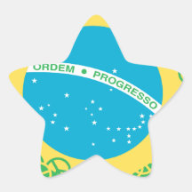 brasil flag peace star sticker