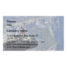 Brave Person Walking Out On The Glacier Point Ledg Business Card Templates