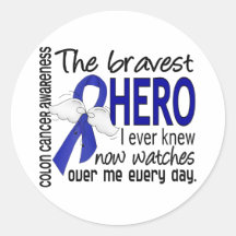 Bravest Hero I Ever Knew Colon Cancer Stickers