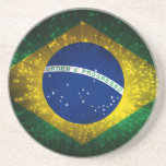 Brazil Flag Firework Drink Coaster