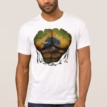 Brazil Flag Muscles Body  Ripped Funny T-Shirt