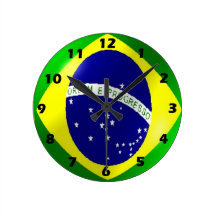 Brazil Flag Wall Clock