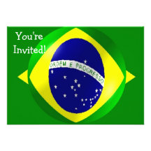 Brazil Flag With Bubble Invitation