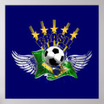 Brazil logo emblem 5 star for dark gifts posters