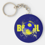 Brazil Yellow Grunge retro gift Brazilians Keychain