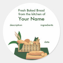 Bread Basket Product Label Round Stickers