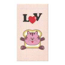 Breading Cat Pink Wrapped Canvas Gallery Wrap Canvas
