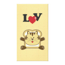 Breading Cat Yellow Wrapped Canvas Gallery Wrap Canvas
