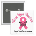 Breast Cancer 3 Year Survivor Pins