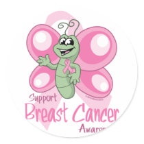 Breast Cancer Cute Butterfly stickers