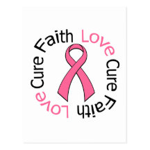 Breast Cancer Faith Love Cure Post Card