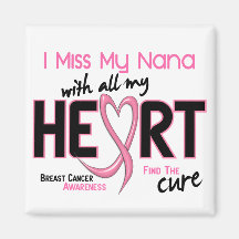 Breast Cancer I Miss My Nana Refrigerator Magnets