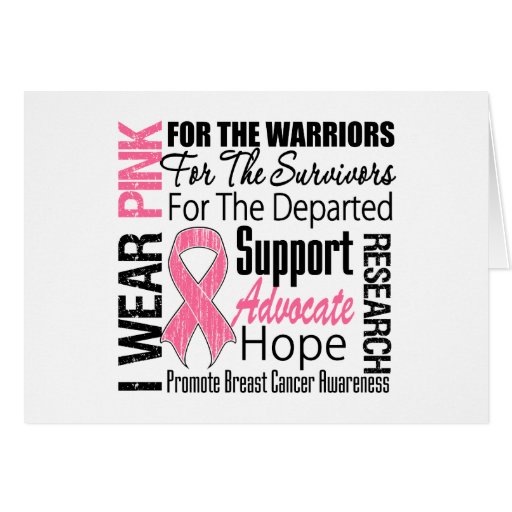 Breast Cancer I Wear Pink Ribbon TRIBUTE Cards