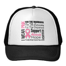 Breast Cancer I Wear Pink Ribbon TRIBUTE Trucker Hats