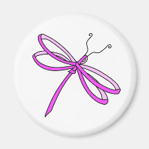 Breast Cancer Ribbon Dragonfly1 Magnet