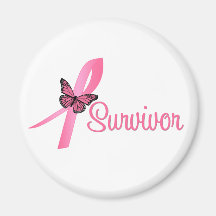 Breast Cancer Survivor Ribbon Magnets