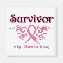 Breast Cancer Survivor Tribal Ribbon Magnets