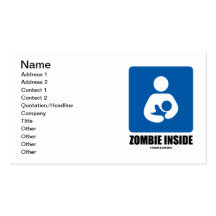 (Breastfeeding) Zombie Inside Business Card Templates