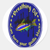 Breathing Oil Round Sticker