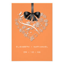 Breathless Heart RSVP Card - apricot Personalised Announcement