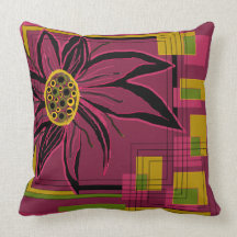 BRENDA'S FLORAL PRINT 'BIG FLOWER' THROW PILLOWS