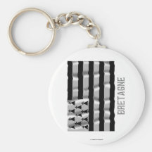 Bretagne waving flag with name keychain
