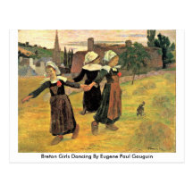 Breton Girls Dancing By Eugene Paul Gauguin Postcards