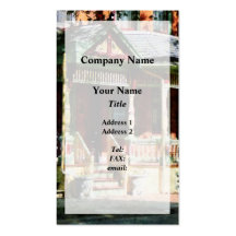 Brick House With Green Trim Business Cards