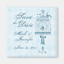 Bridal Bird Cage Save The Date Magnet