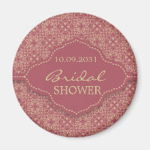 Bridal shower button fridge magnets