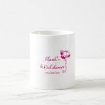 bridal shower favour mug - personalise name, date