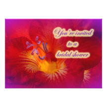 Bridal Shower Invitation Red Freesia