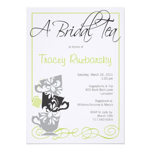 Bridal Shower Invitation - Tea