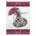 Bridal Shower Invite Leopard, Retro Dress, Paris