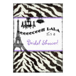 Bridal Shower Invite Zebra, Eiffel Tower