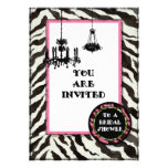 Bridal Shower Invite Zebra, Leopard 'n Chandelier