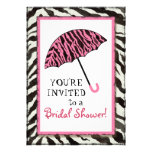 Bridal Shower Invite Zebra, Leopard 'n Umbrella