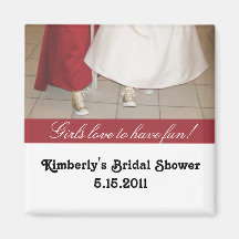 Bridal shower magnet party favour with dresses